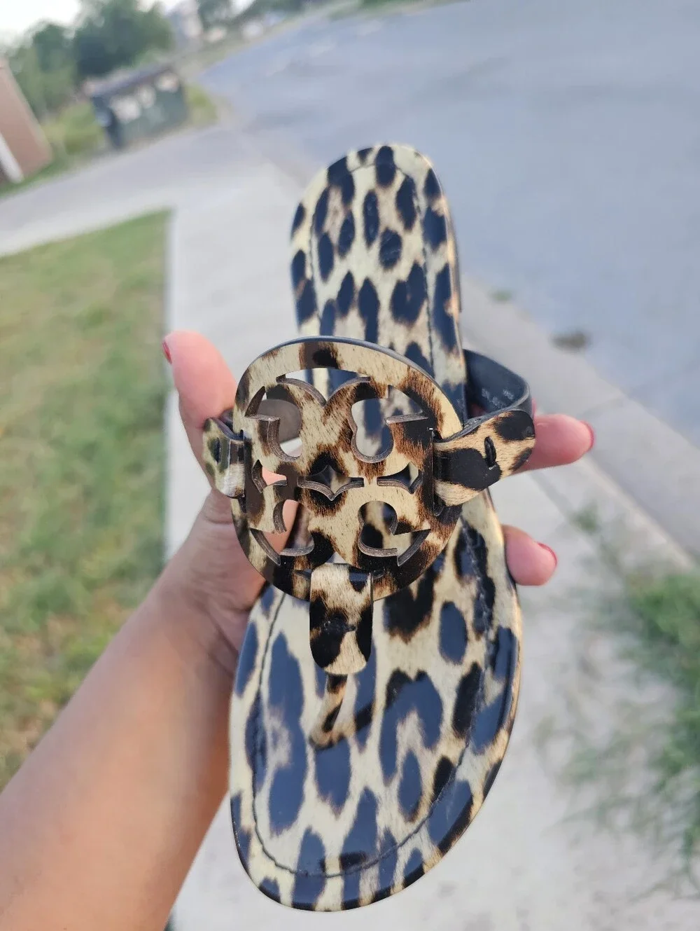 Tory Burch Leopard Print Belt with Black Logo Buckle
